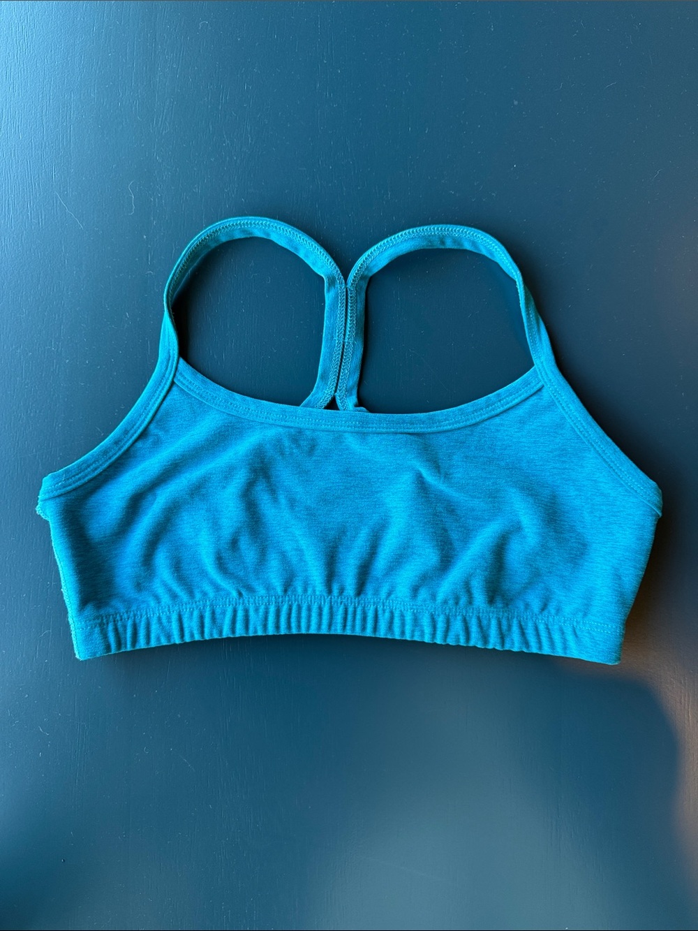 Beyond Yoga Teal Blue Spacedye Slim Racerback Bra